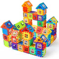 Konstruktionsleksak - Blockhus - 140 Delar - Fönsterpaneler - Ålder 3+