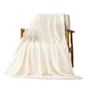 Pikkukuva 1 / 5: Fleece-torkkupeitto kotiin sohvalle tai sänkyyn, pehmeä ja pörröinen flanellipeitto white 100*150cm