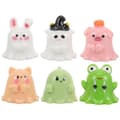2025 6 stk. Mini Dyrefigurer Halloween Tema Dyrefigur Mikro Landskab Have Dyrestatuer