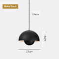 Miniatyrbild 1 av 5: Modern Blomkruka Pendellampa Halvcirkelformad Restaurang Hängande Taklampa Inomhus Vardagsrum Bar Köksö Lampor Warm White 3000K Matte Black