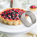 Miniatyrbillede 5 af 5: 10 stk. 4,5 cm rund perforeret sømløs tærtering i rustfrit stål Quiche-ring Tærte Tærtering med hul