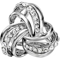 Miniatyrbild 1 av 6: Elegant Modern Enkel Design Dam Trippelring Diamant Metallisk Sidenhalsdukar Clip Halsduksring Chiffongspänne Silver