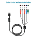 Miniatyrbillede 3 af 5: Ypbpr til PS2// Slim HDTV-Ready TV HD Komponent AV Kabel 5-Wire 1,8 m Sort
