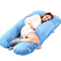 Miniatyrbilde 5 av 5: U-formet Graviditetsputer 130x70cm Gravid Kroppspute Myk Korallfleece Gravide Kvinner Side Sovende Sengetøy Avslappende Pute White