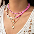 Miniatyrbillede 4 af 5: 3 Stykker Halskæder med Havtema Trendy Kravebenskæde Choker med Letvægtsdesign Til Sommerfester 04 necklace gold