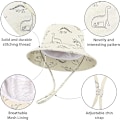 Miniatyrbild 3 av 4: Baby Solhatt Småbarn Solskyddshatt för Baby Pojkar Flickor Barn Sommar Bucket Hatt UPF 50+ Vikbar Strandhatt Beige