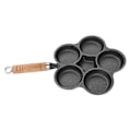 Miniatyrbillede 1 af 5: Støbejernspande, ubelagt morgenmadspande, non-stick omeletpande, fem-huls hamburgerform, ægge dumpling