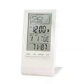 Multifunktionell kalender Temperatur Digital Väckarklocka Elektronisk Kalender Termometer Hygrometer Bordsklocka med Tid White