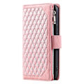 Miniatyrbillede 2 af 5: Til iPhone 14 Pro 6.1 tommer Lynlåslomme Telefon Cover Tekstur PU Læder Flip Wallet Stand Case Pink gold Style C iPhone 14 Pro
