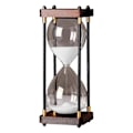 Miniatyrbild 1 av 5: Stort Timglas 60 Minuter, Timglas, Regnbågsfärgat Glastimglas, Presenttimglas, för Hem, Skrivbord, Vit