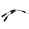 Miniatyrbilde 1 av 3: Hodetelefon Splitter Adapter 3.5mm Hann til 2 Hunn Gullbelagt Hodetelefon Mikrofon Lyd Y Splitter for Nettbrett Mobiltelefon PC