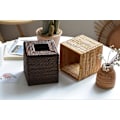 Miniatyrbild 3 av 5: Tissuebox i rotting, fyrkantig, handvävd, 14 x 14 x 14,5 cm, natur