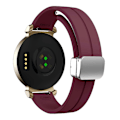 Miniatyrbild 1 av 5: Silikonarmband för Garmin Lily 2 med Magnetisk Vikbar Spänne Wine Red Silver Buckle