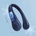 Pikkukuva 2 / 4: USB-ladattavat kaulatuulettimet, 5-nopeuksinen riippuva siivuton tuuletin, 360 asteen ilmavirtaus kaulatuulettimet miehille ja naisille Blue