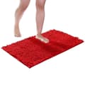 Chenille bademåtte blød, langhåret og behagelig, superabsorberende og tyk, skridsikker, maskinvaskbar til badeværelset Red