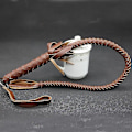 Miniatyrbillede 1 af 5: Skridsikkert læderhåndtag i træ, ridepiske, rideudstyr til væddeløb 80cm Leather Brown