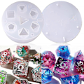 Miniatyrbillede 1 af 5: Terningeforme til Resin, Integreret Dnd Terninge Resin Silikoneform med 7 Standard Polyhedriske Skarpe Kant Terninge Hulrum til DIY Terningefremstilling