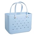 Miniatyrbillede 1 af 4: Vandafvisende, holdbar EVA-taske i stor størrelse med hul i silikone - Strandtaske Light Blue
