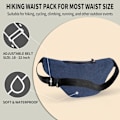 Miniatyrbild 3 av 4: Midjeväskor för kvinnor och män, midjeväskor för löpning och promenader, vattentäta midjeväskor crossbody justerbara Blue