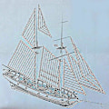 Miniatyrbillede 2 af 5: Ny 1:100 Halcon Træ Sejlbåd Model DIY Kit Skibsmontering Dekoration Gave