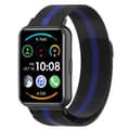 För Huawei Watch Fit 2 Rostfritt Stål Klockarmband Black Blue