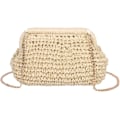Miniatyrbillede 1 af 4: Strå Clutch Taske til Kvinder, Crossbody Raffia Clutch Taske Strå, Skuldertasker Kvinder Strå Clutch (Beige)
