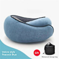 Miniatyrbilde 1 av 5: Sikkerhets nakkepute for reise, memory foam, komfortabel og pustende, myk U-formet Peacock Blue