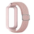Miniatyrbild 1 av 5: För Xiaomi Smart Band 9 Active Redmi Band 3 Vävda Nylonarmband Snap-On Fodral Klockarmband - Rosa Multicolor Pink