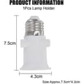 Miniatyrbild 4 av 6: Lamphållare - E27 lamphållaradapter, LED-lampbas, konvertering till eluttag och E27-kontakt. (Vit)