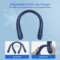 Pikkukuva 3 / 4: USB-ladattavat kaulatuulettimet, 5-nopeuksinen riippuva siivuton tuuletin, 360 asteen ilmavirtaus kaulatuulettimet miehille ja naisille Blue