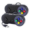 Miniatyrbilde 3 av 3: Retro Gaming Joypads Gamepad Kablet USB Spillkontrollere for SNES Emulatorer Støtte for RaspberryPi Retro USB Kontroller Black