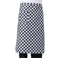 Renikh Randig Rutig Halvlång Kort Midjeförkläde med Ficka Catering Kock Servitör Bar BlackPlaid