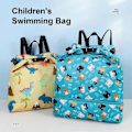 Miniatyrbillede 3 af 5: Svømmetaske Våd Og Tør Adskillelse Justerbar Vandtæt Tegneserieprint Børnerygsæk Strandtaske Udendørs Forsyning Kaesi Navy Blue Small