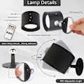 Miniatyrbilde 3 av 5: Glowright Lights, Glow Right Vegglamper, Dobbeltsidig Lys, 40t Maksimal Utladning Black-Regular model 2PCS