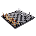 Miniatyrbild 3 av 5: Magnetiskt Guld och Silver Hopfällbart Schackpjäser Set Brädspel Leksaker Present