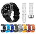 Miniatyrbilde 2 av 5: Erstatningsarmbånd Myk Silikon 22mm/26mm Hurtigutløser Klokkereim Kompatibel Garmin Fenix 6/Fenix6 Pro/Approach S60/Forerunner935/Co Army Green 22 mm