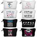 Miniatyrbillede 2 af 6: Tegneserie Print Sygeplejerske Kosmetikpose Hospitalslæge Gave Makeuppose Rejse Mini Toilettaske Kvinders Taske Organizer Indsæt hz6986 Sygeplejerske Taske hz6986 Nurse Bag