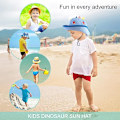 Miniatyrbild 4 av 4: Sommarhatt för småbarn med bred brätte, strandhatt med hakband, dinosauriekeps för barn, pojkar och flickor 2-4 år