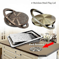 Miniatyrbilde 3 av 5: Rustfritt Stål Flapp Flush Innfelt Innebygd Balanse Sving Flapp Lokk Deksel Søppelbøtte Søppelkasse Kjøkken Benkeplate Søppelkasser & Avfallsbeholdere Round-Red Bronze20CM
