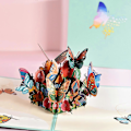 Miniatyrbillede 3 af 5: 3D-designet udsøgt pop-up kort med indviklet håndlavede sommerfugle, til festligheder og specielle øjeblikke - Inkluderer matchende kuvert
