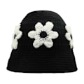Miniatyrbild 2 av 5: Virkad Bucket Hat för Kvinnor Trendig Stickad Blommig Slouchy Hat Söt Boho Blomma Handgjord Beanie Utomhus Boho Resa Fiskehatt Apricot