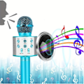 Miniatyrbild 5 av 6: Trådlös BT Karaoke Mikrofon, Bärbar Mikrofon Utomhus Hem Liten Högtalare blå