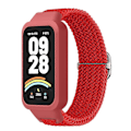 Pikkukuva 2 / 5: Xiaomi Smart Band 9 Active Redmi Band 3 -rannekkeeseen kudottu nylonhihna napsautettavalla suojakotelolla - Punainen Multicolor Red