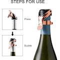 Miniatyrbillede 3 af 5: Champagneprop, 2 stk. Rustfrit Stål Champagneflaskeprop Forsegler til Cava Prosecco Mousserende Vinprop Rose gold