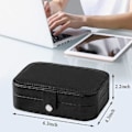 Miniatyrbild 2 av 6: Smyckeskrin Liten Resa Smyckesorganisatör Väska för Halsband Ringar Armband Örhängen Premium Art PU Läder Smyckeskrin Presentask Flickor Kvinnor Black