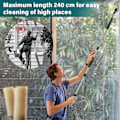 Pikkukuva 2 / 5: 2-in-1 Ammattimainen Ikkunalasta, 210 cm kokoontaitettava Suihkulasta 2 Mikrokuituliinalla, 180° Kääntyvä IkkunapesinBY