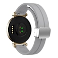 Miniatyrbild 1 av 5: Silikonarmband för Garmin Lily 2 med Magnetisk Vikbar Spänne Light Grey Silver Buckle