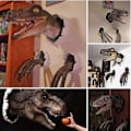 Miniatyrbild 2 av 5: Dinosaurieväggskulpturer 3D Resin T-rex Väggmonterade Tyrannosaurus Statyer, 100% Nya Black