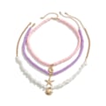 Miniatyrbillede 1 af 5: 3 Stykker Halskæder med Havtema Trendy Kravebenskæde Choker med Letvægtsdesign Til Sommerfester 04 necklace gold