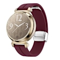 Miniatyrbild 2 av 5: Silikonarmband för Garmin Lily 2 med Magnetisk Vikbar Spänne Wine Red Silver Buckle